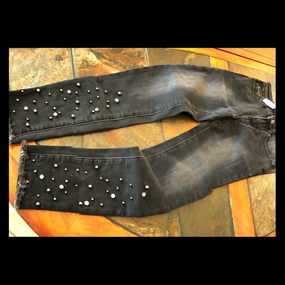 Girls Size 7 black Denim Jeans - Picture 1 of 3